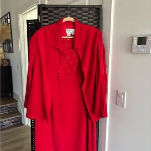 Elegant Red Midi Dress by